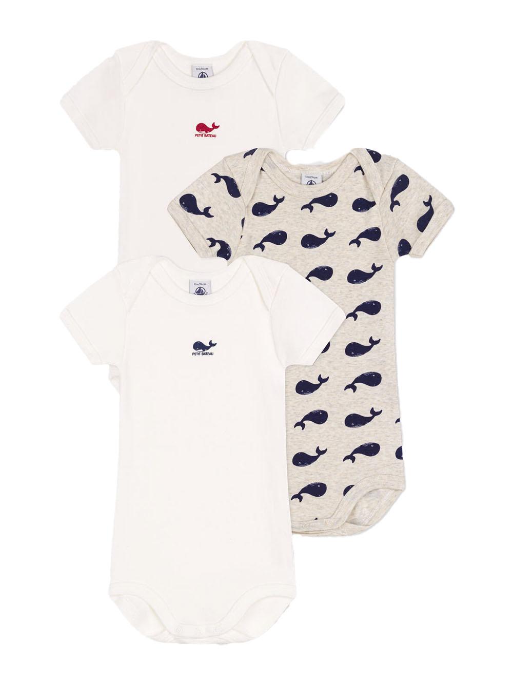 Set body con balene (3pz) A09YQ 00 PETIT BATEAU KIDS