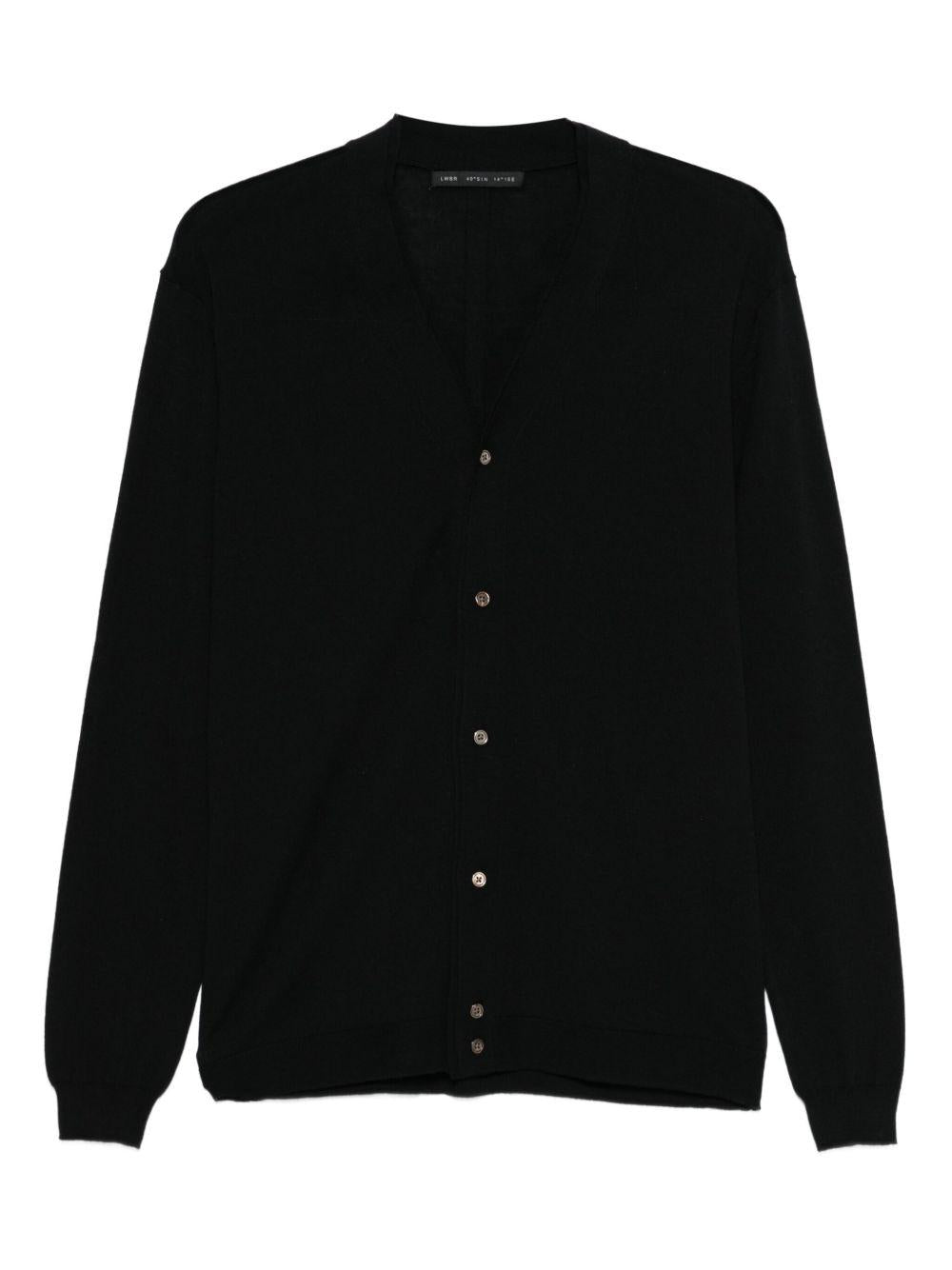 Cardigan nero con scollo a V e chiusura a bottoni L1MFW25266729 D001 LOW BRAND