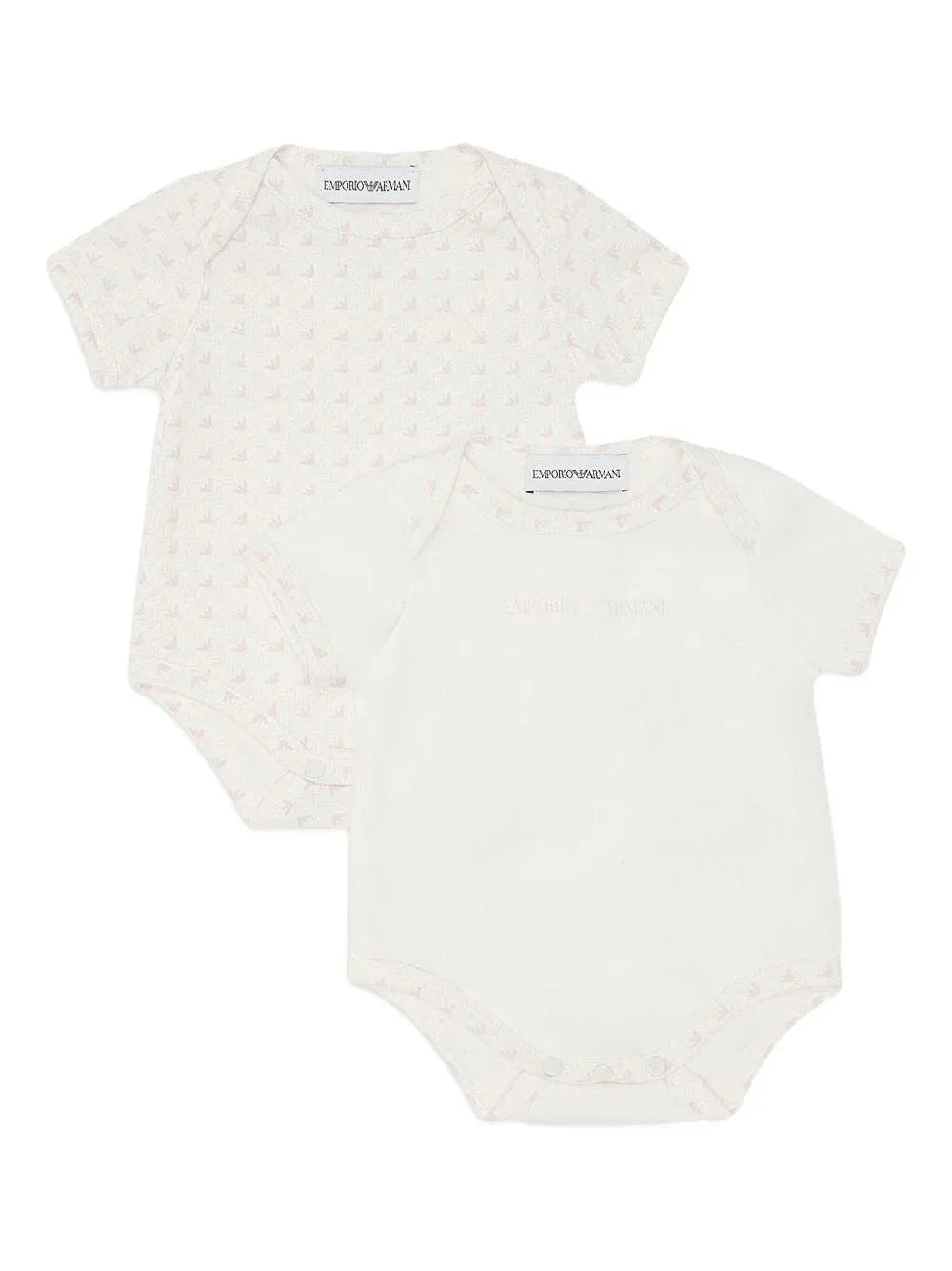 Set body rosa logati neonata (2pz) - Preludio Moda