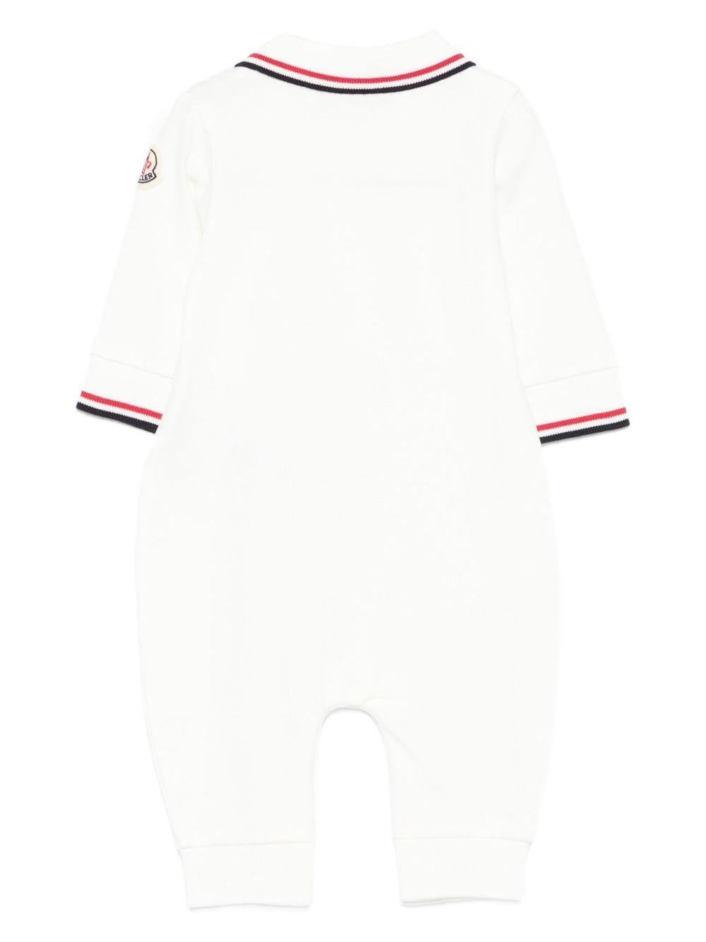 Tuta Bianca in Cotone con Collo Polo K29518L0001189AL2 034 MONCLER KIDS