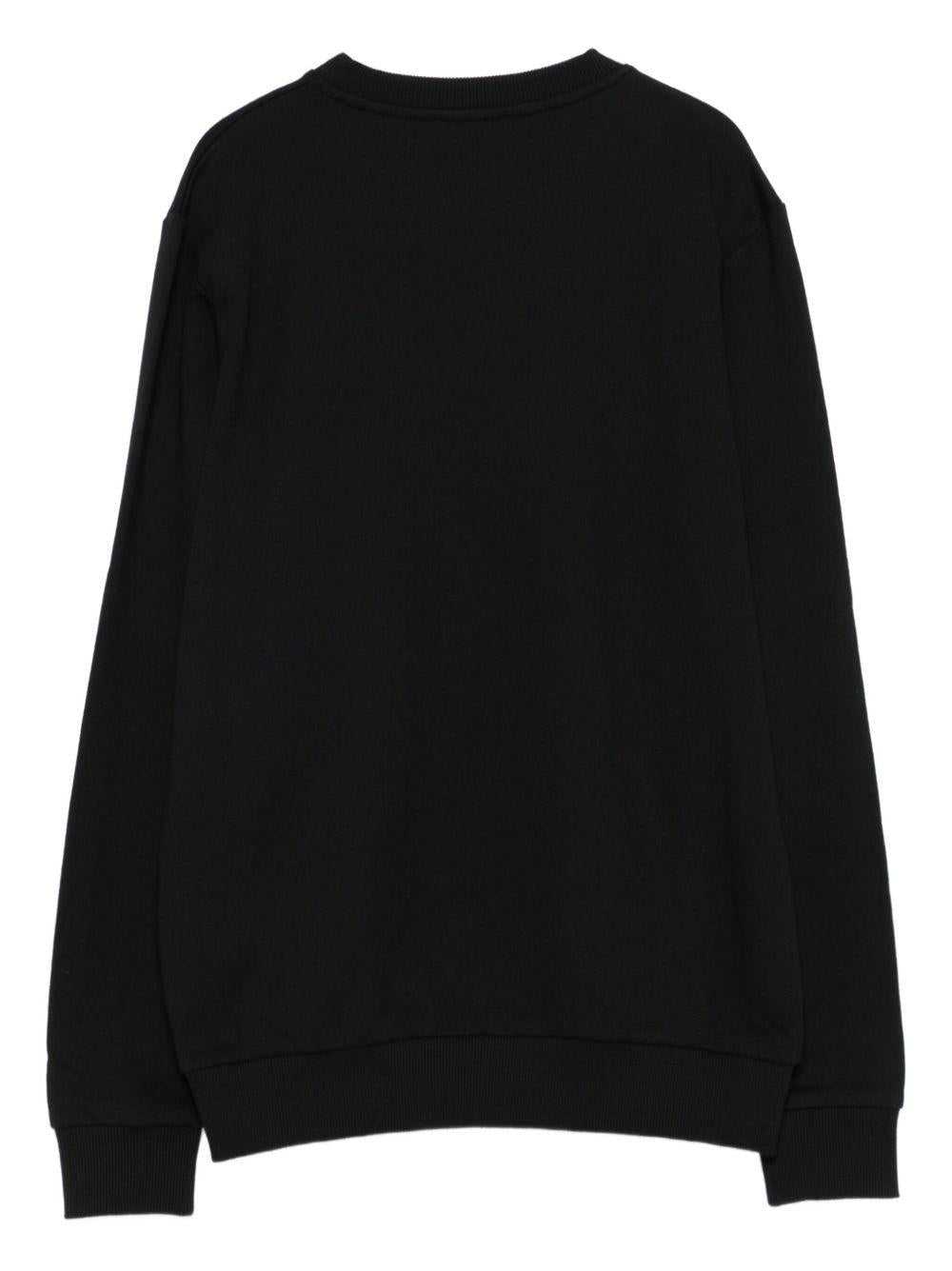 Felpa Nera con Logo Ricamato BX4Q50Z3183 930NE BALMAIN KIDS