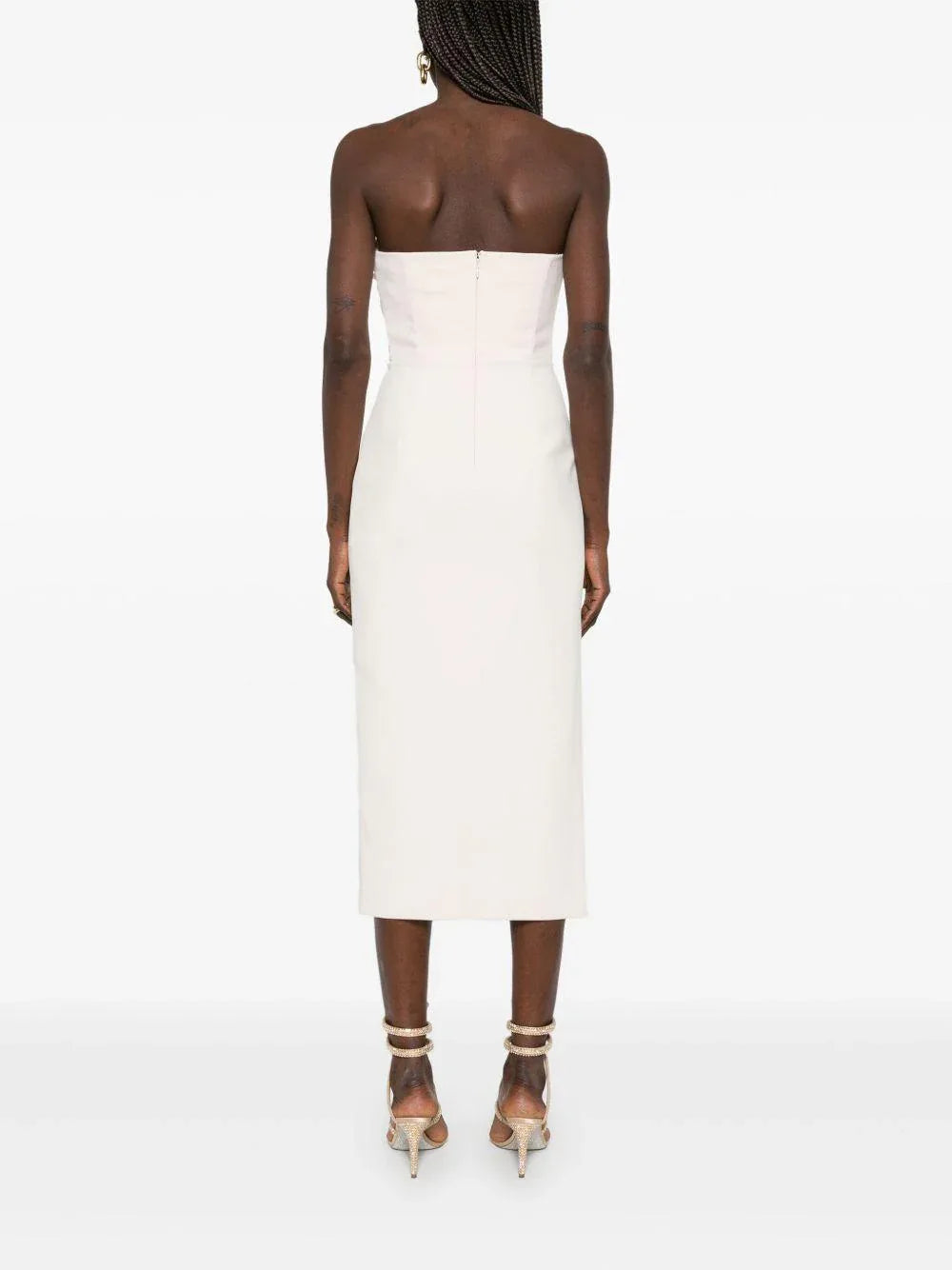 Tubino in crêpe fluido con macro fiocco burro - Preludio Moda