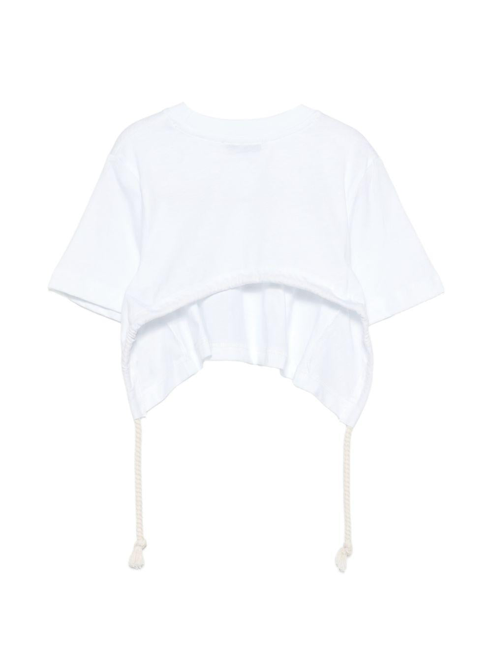 T-shirt con lacci laterali S6MSJGTH179 001 MSGM KIDS