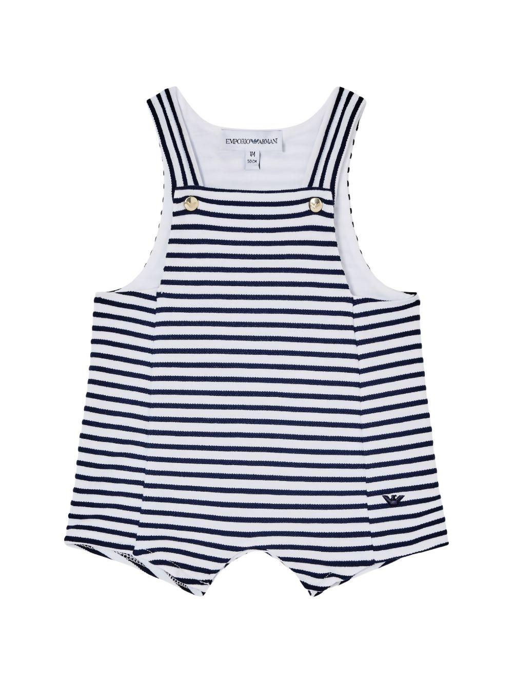 Tutina a righe con body in cotone EY000166AF22003 F0015 EMPORIO ARMANI KIDS