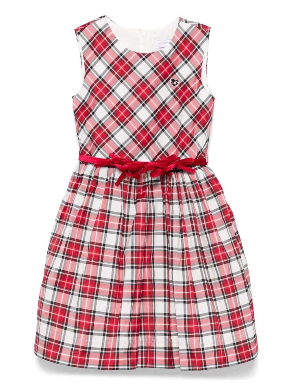 Abito rosso tartan 11D9214420 4301 MONNALISA KIDS