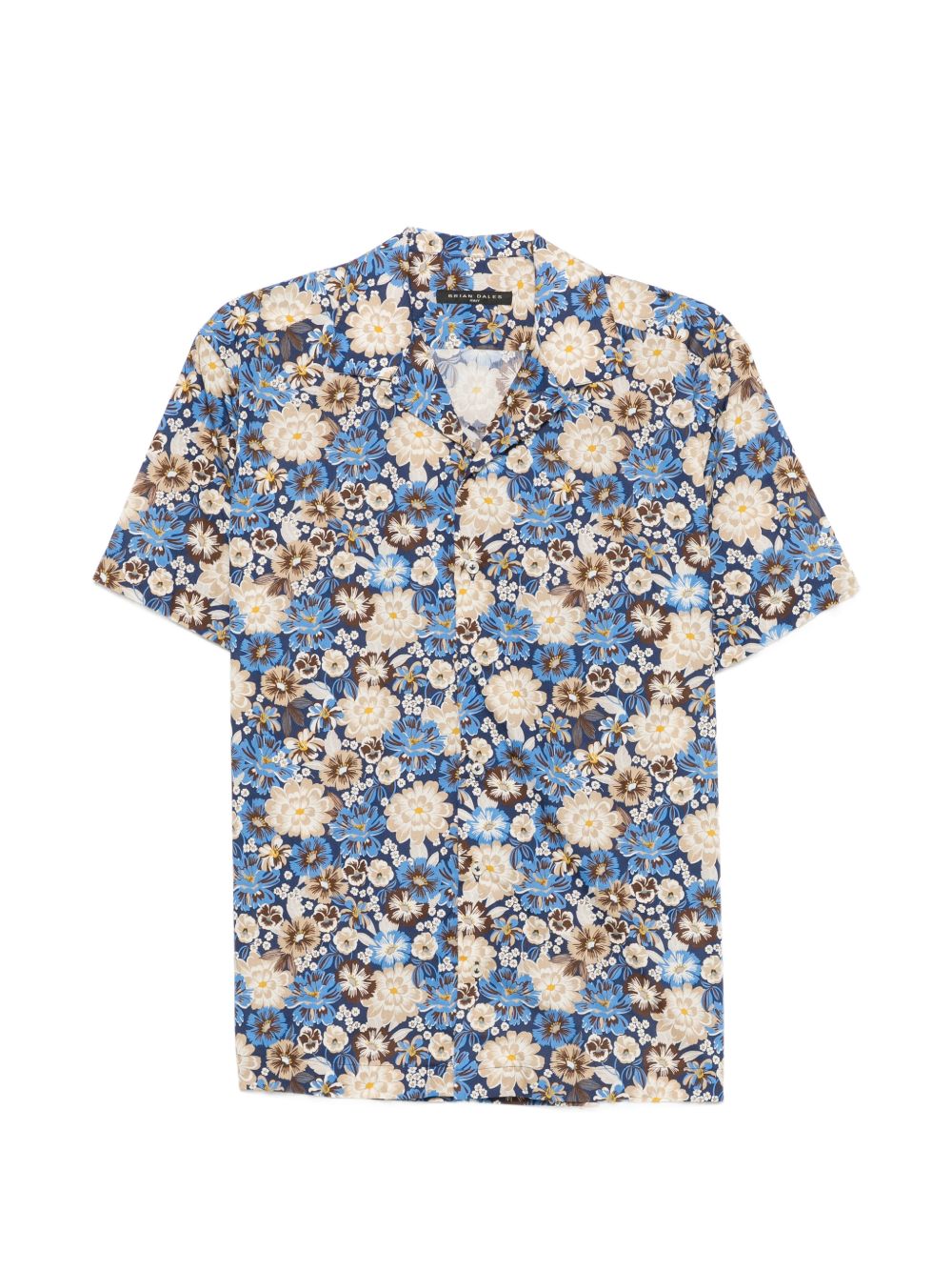 001 Camicia Fnd.blu Fantasia Fiori Beige BS403MM ST8079 001 BRIAN DALES 
