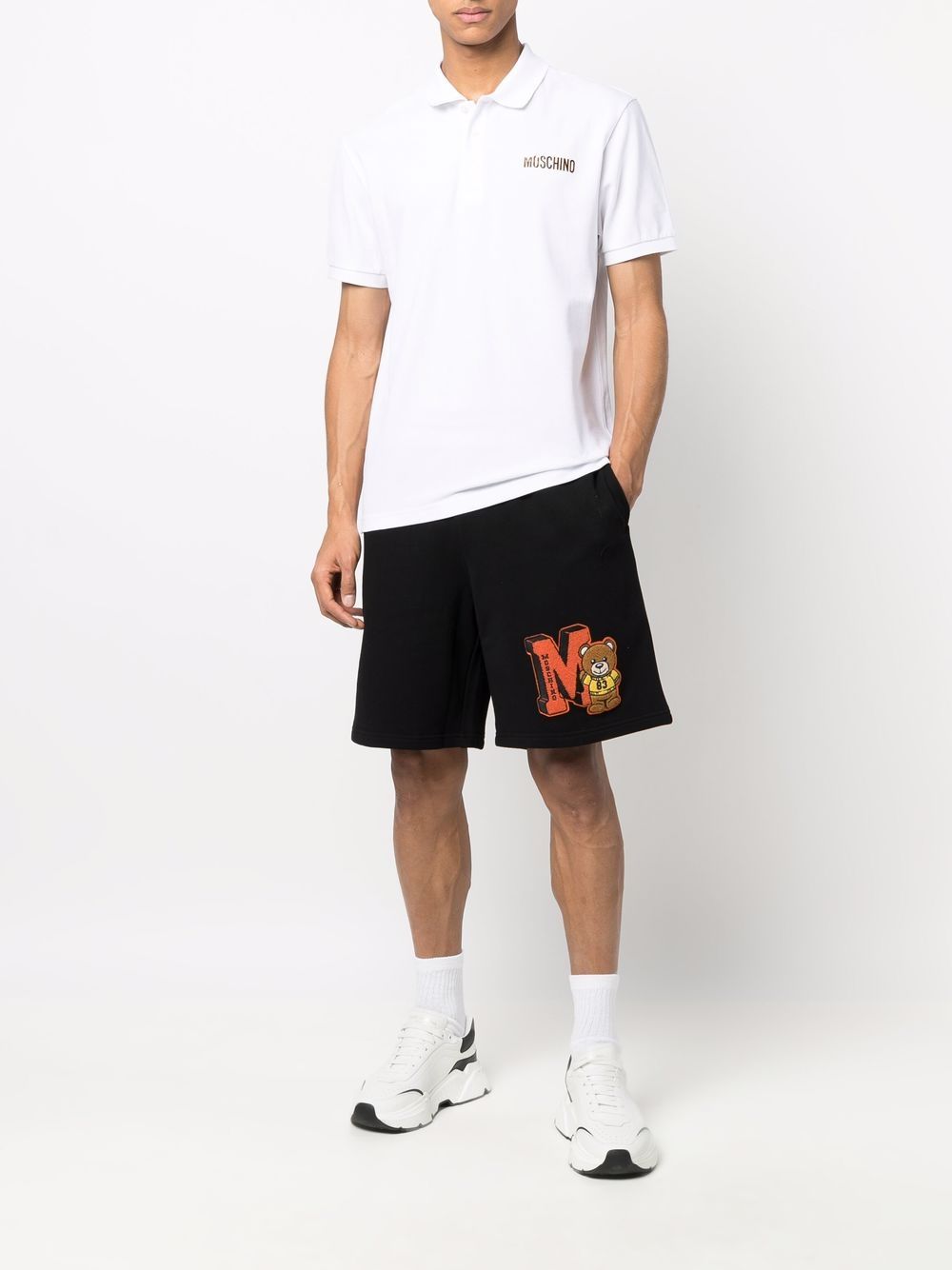 Polo bianca logo oro petto J12070242 0001 MOSCHINO COUT 
