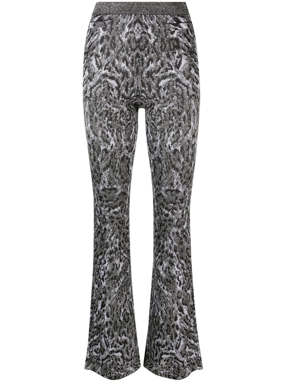 Pantalone fantasia animalier nero/grigio 22AMPA186ML0197 NERO/GRIGIO RABANNE 