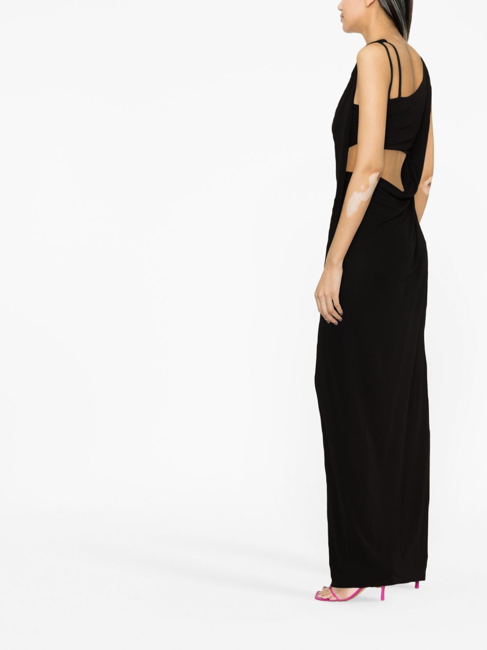 Abito lungo cut-out retro nero A0434 0127 NERO ALBERTA FERRETTI 