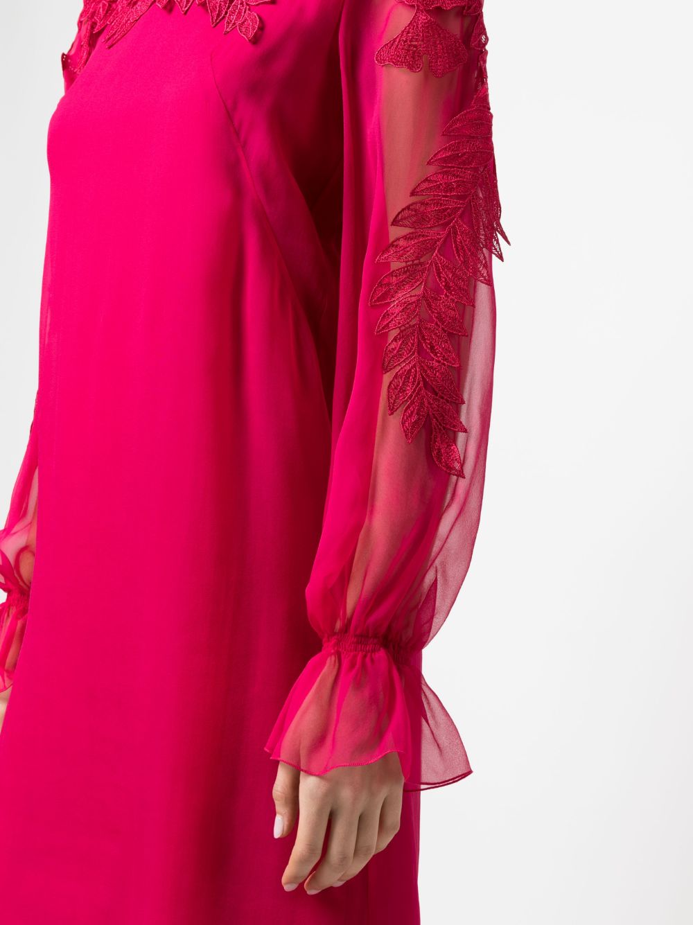 Abito fucsia maniche velate A0456 0114 ROSSO ALBERTA FERRETTI 