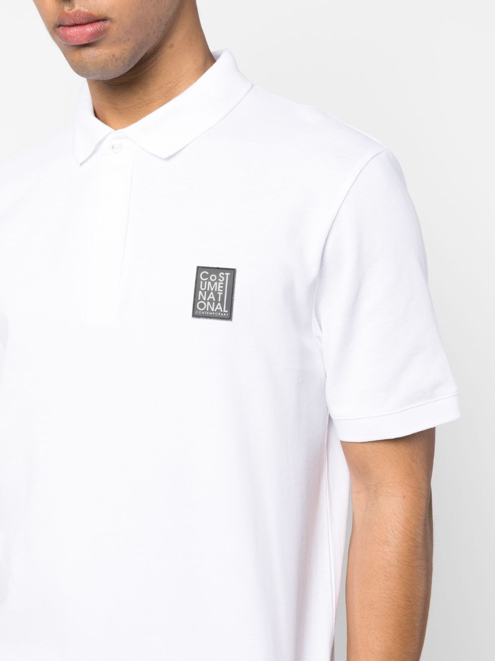 Polo bianca mini patch logo CMS37050PO8710 W001 CNC COSTUME NATIONAL 