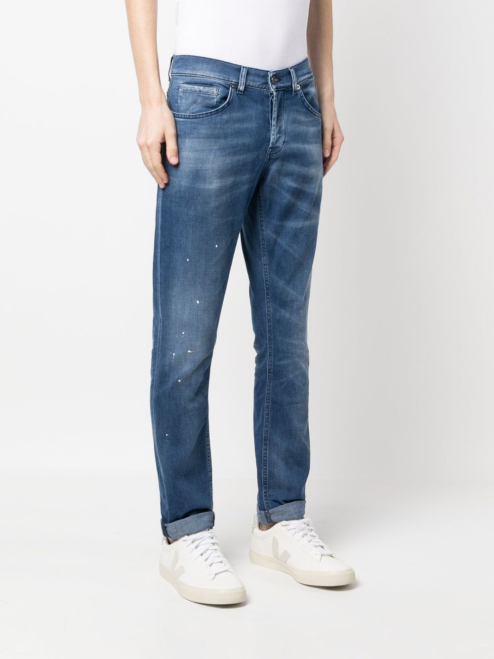 Jeans blu con schizzi di pittura UP232DS0145UFO4DUS23 800 DONDUP 