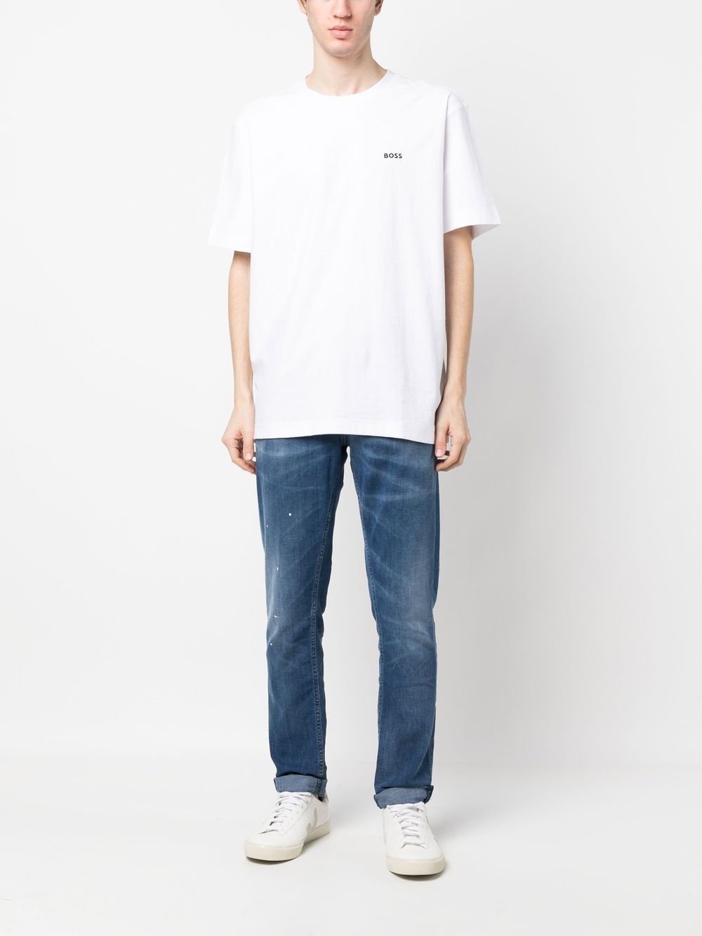 Jeans blu con schizzi di pittura UP232DS0145UFO4DUS23 800 DONDUP 