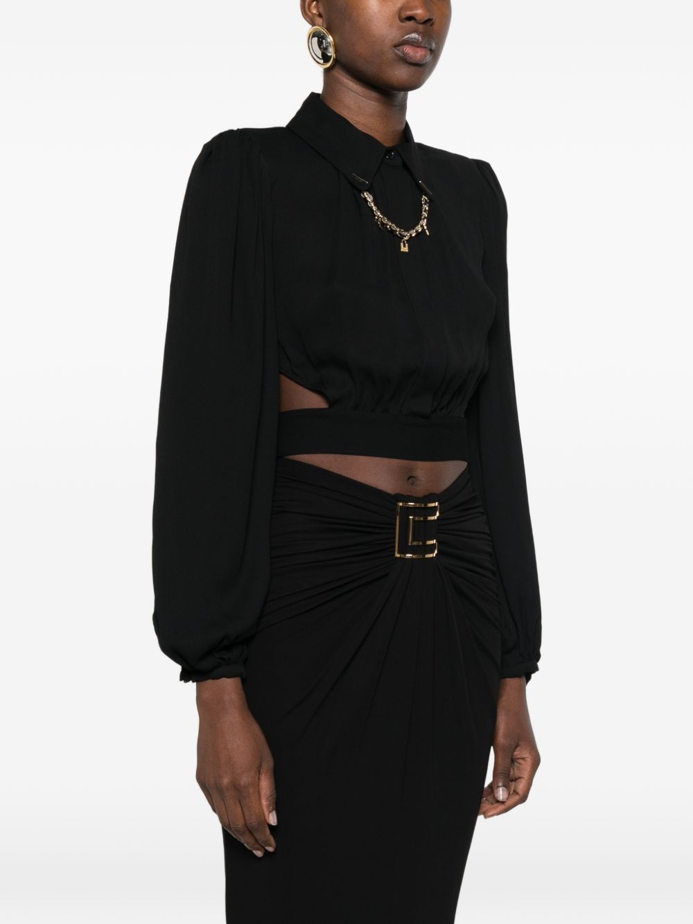 Camicia nera collana e cut-out CA01631E2 NERA ELISABETTA FRANCHI 