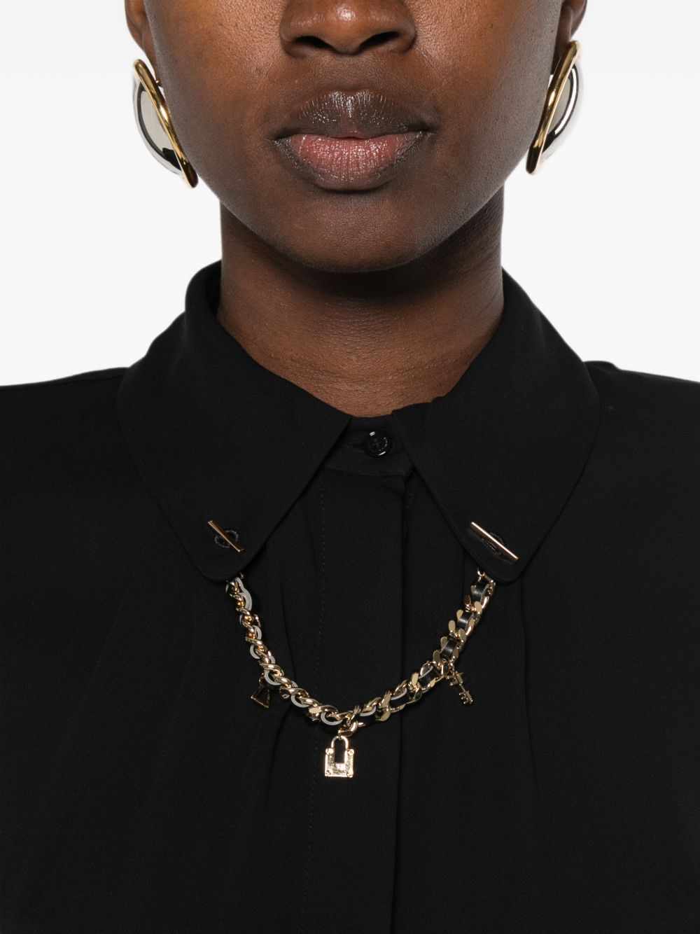 Camicia nera collana e cut-out CA01631E2 NERA ELISABETTA FRANCHI 