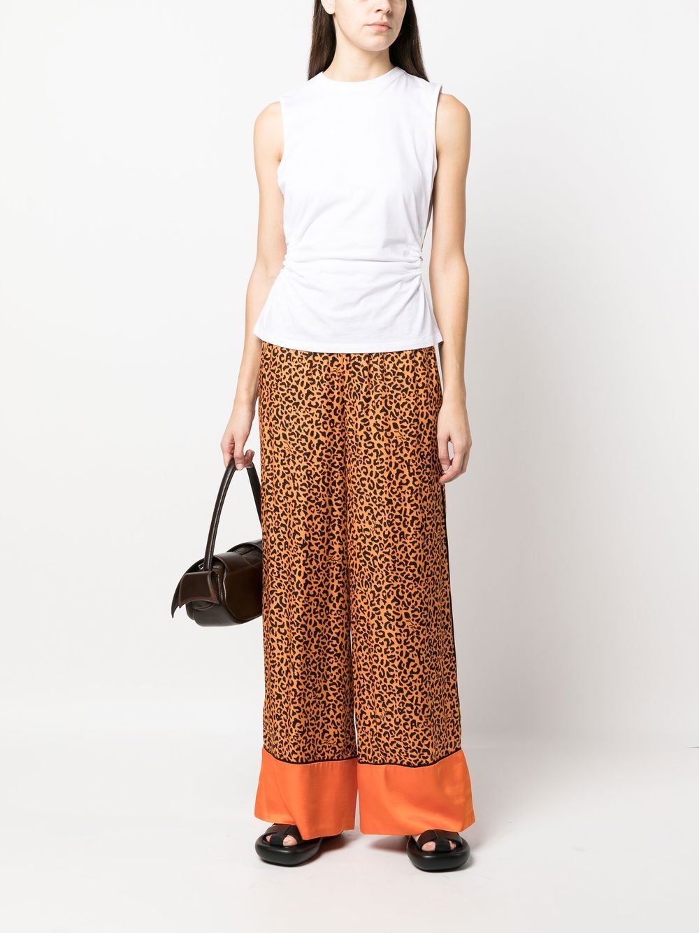 Pantalone a gamba ampia maculato arancione 231W1001 ARANCIO KARL LAGERFELD 