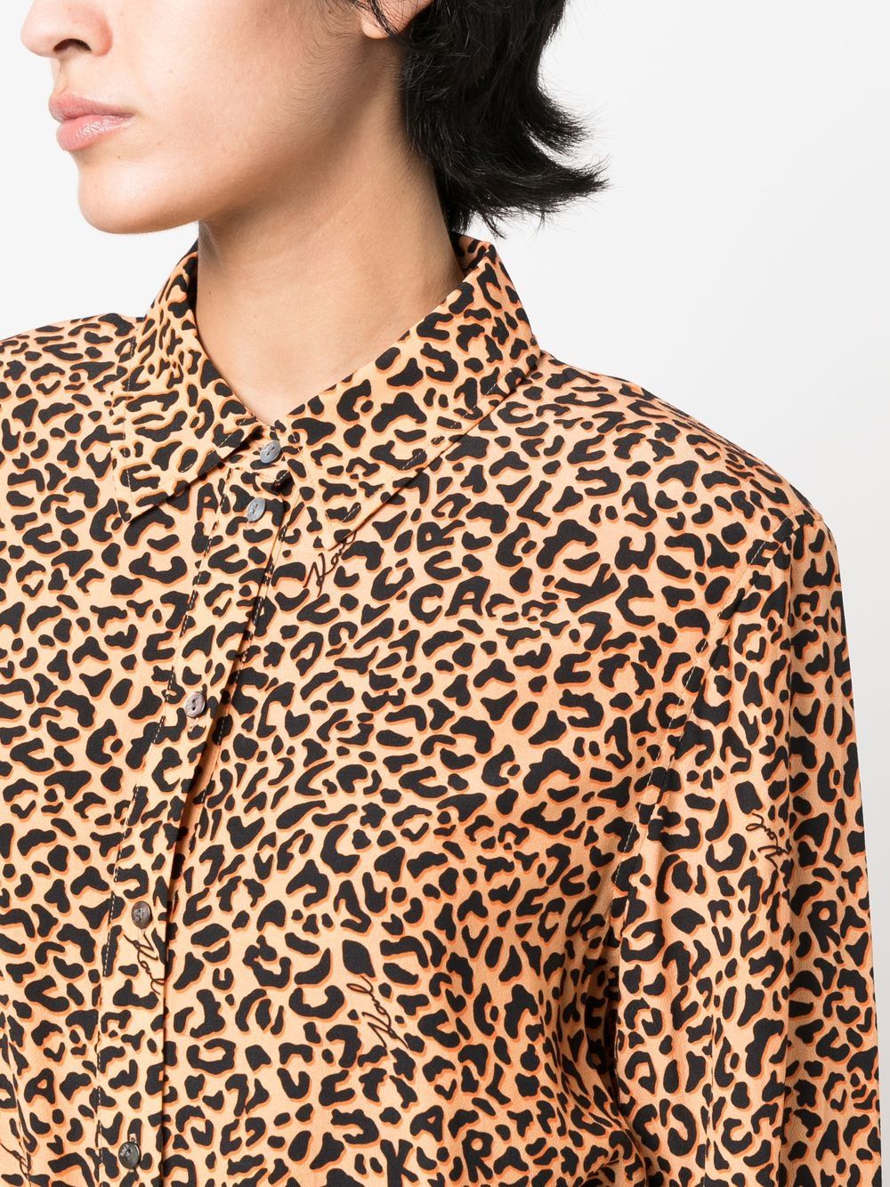 Abito corto leopardato arancione 231W1303 Q42 KARL LAGERFELD 