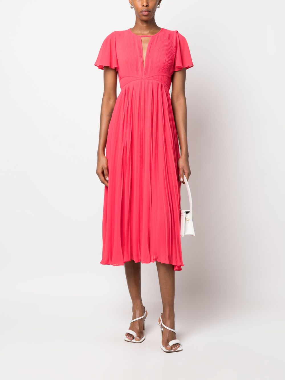 Abito corallo in chiffon MS381P77R3 662 MICHAEL KORS 