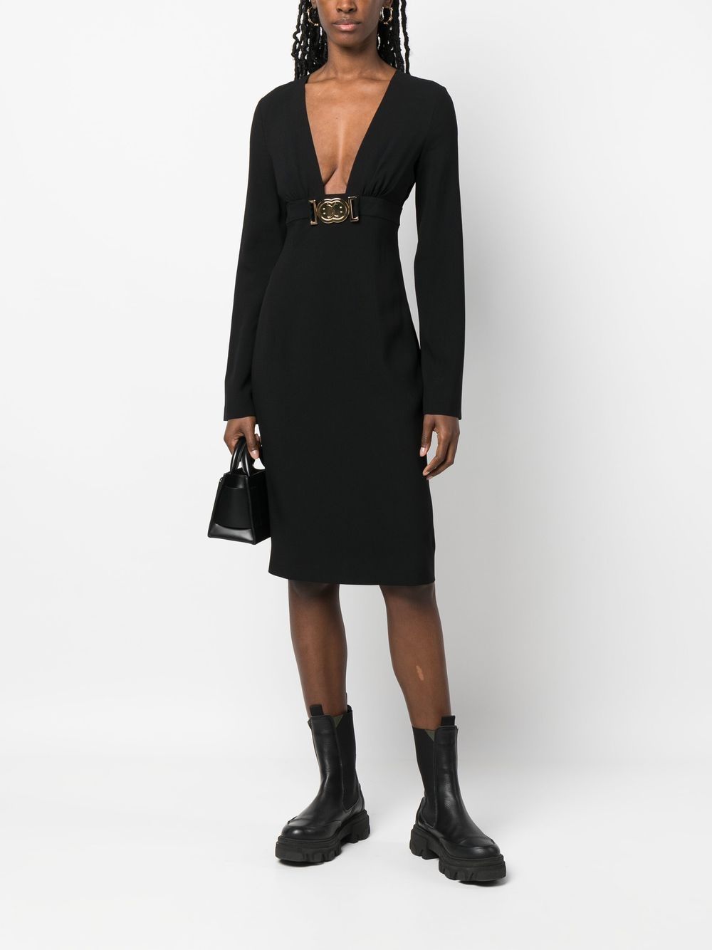 Abito nero cintura fibbia smile A0459 0533 NERO MOSCHINO COUT 