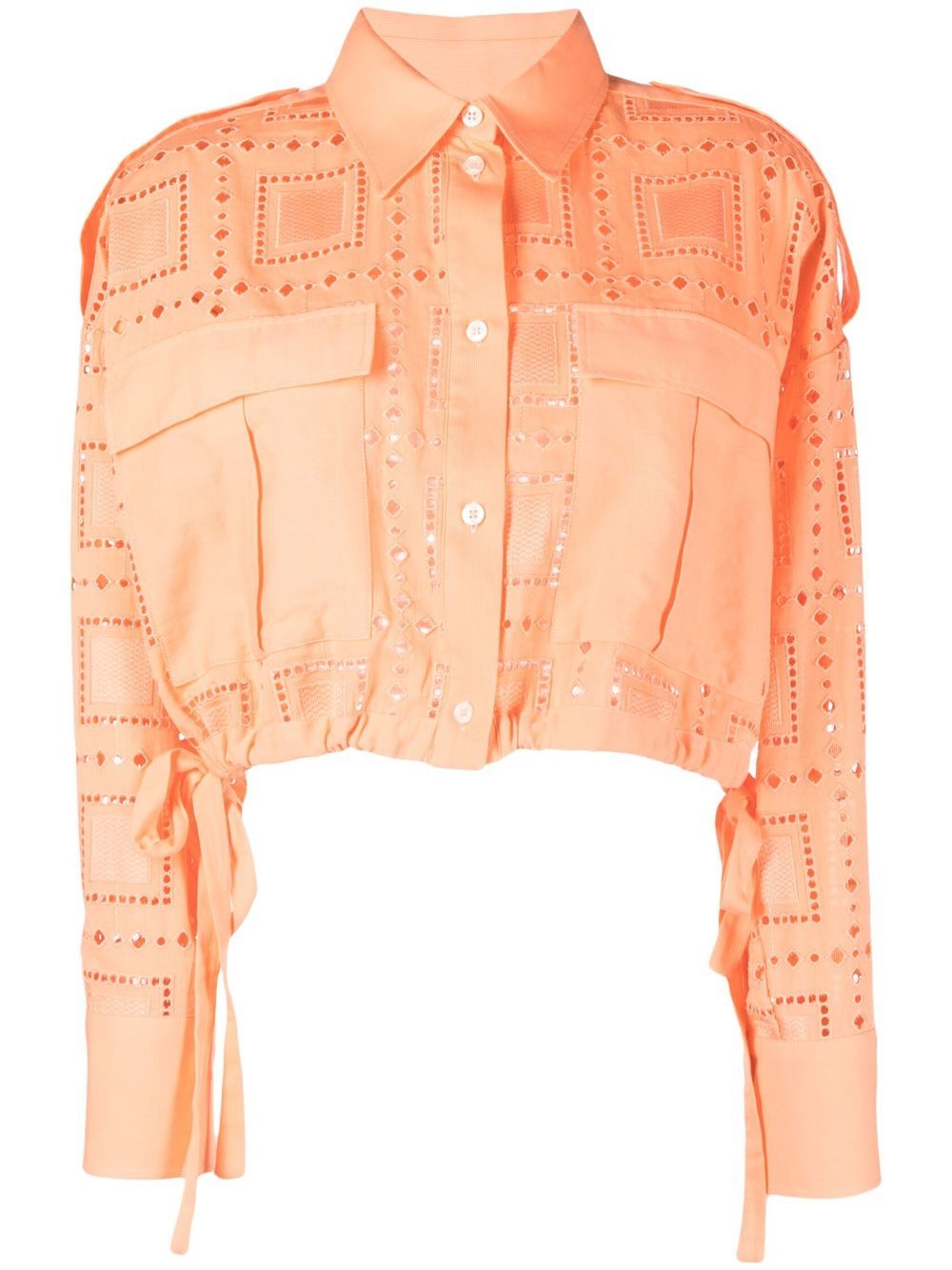 Camicia salmone dettagli traforati 3441MDE13 237106 SALMONE MSGM 