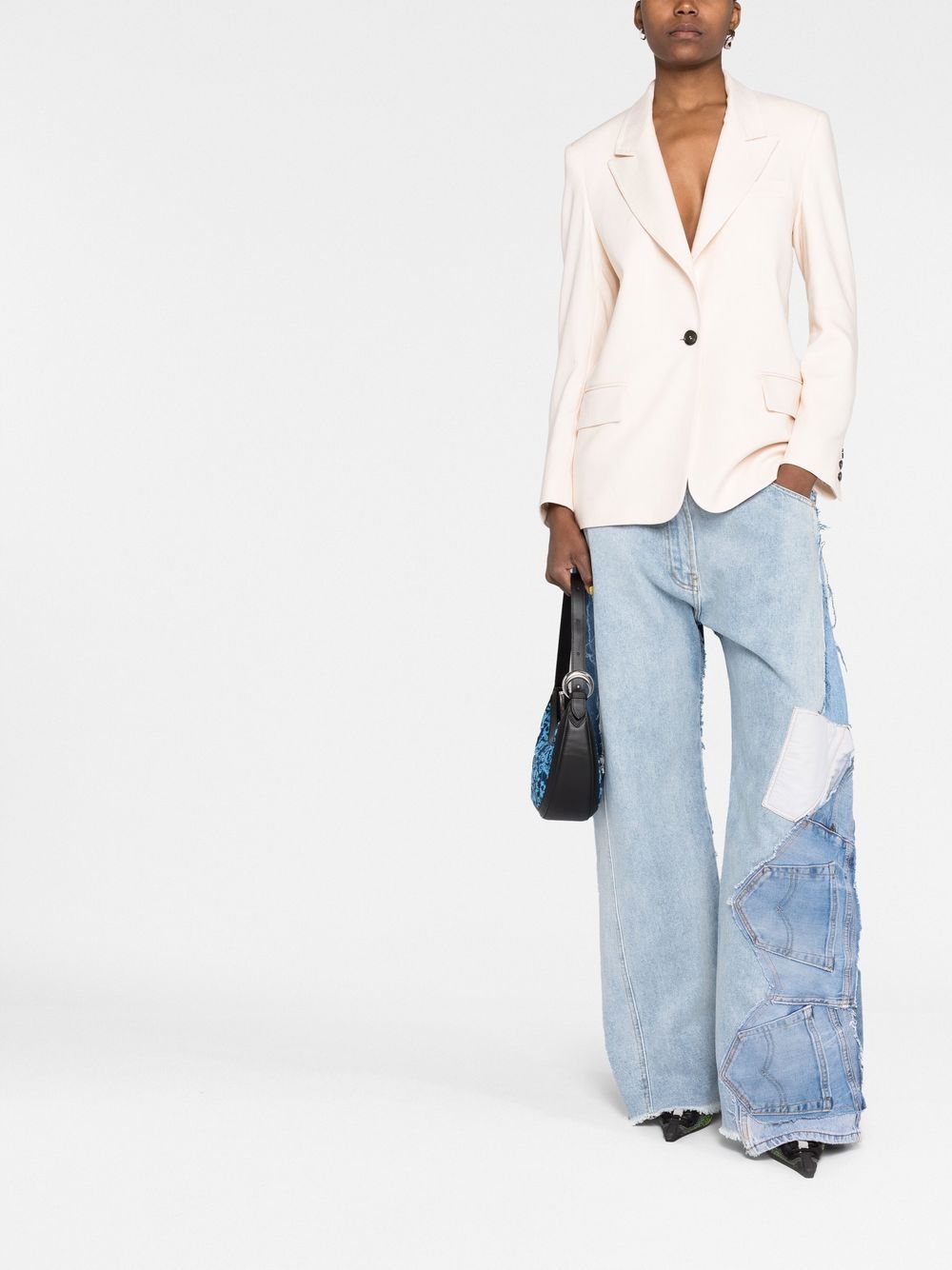 Giacca panna monopetto 3441MDG32 237101 NUDE MSGM 