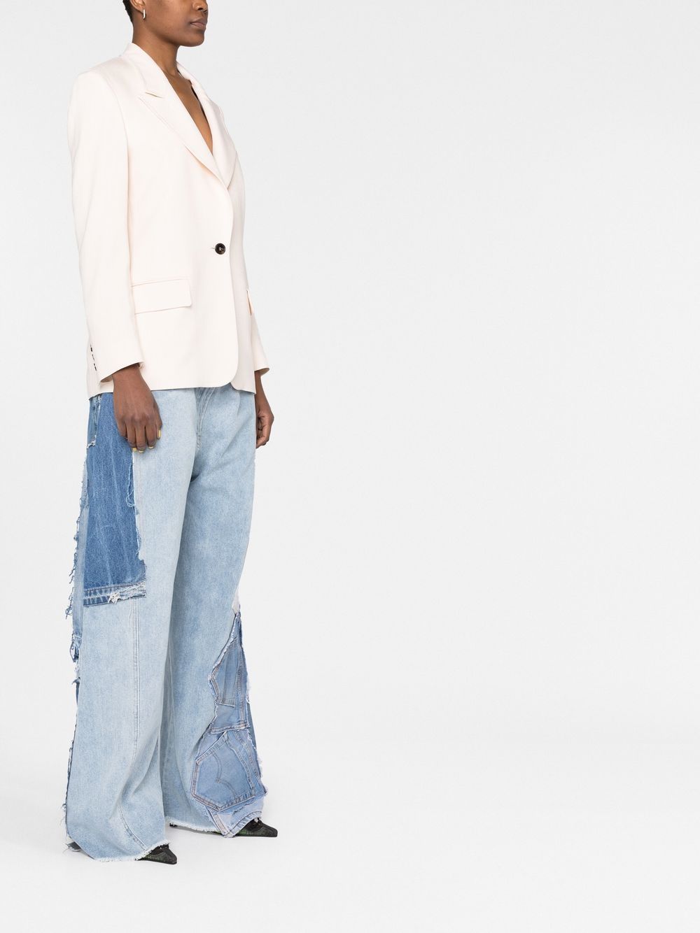 Giacca panna monopetto 3441MDG32 237101 NUDE MSGM 