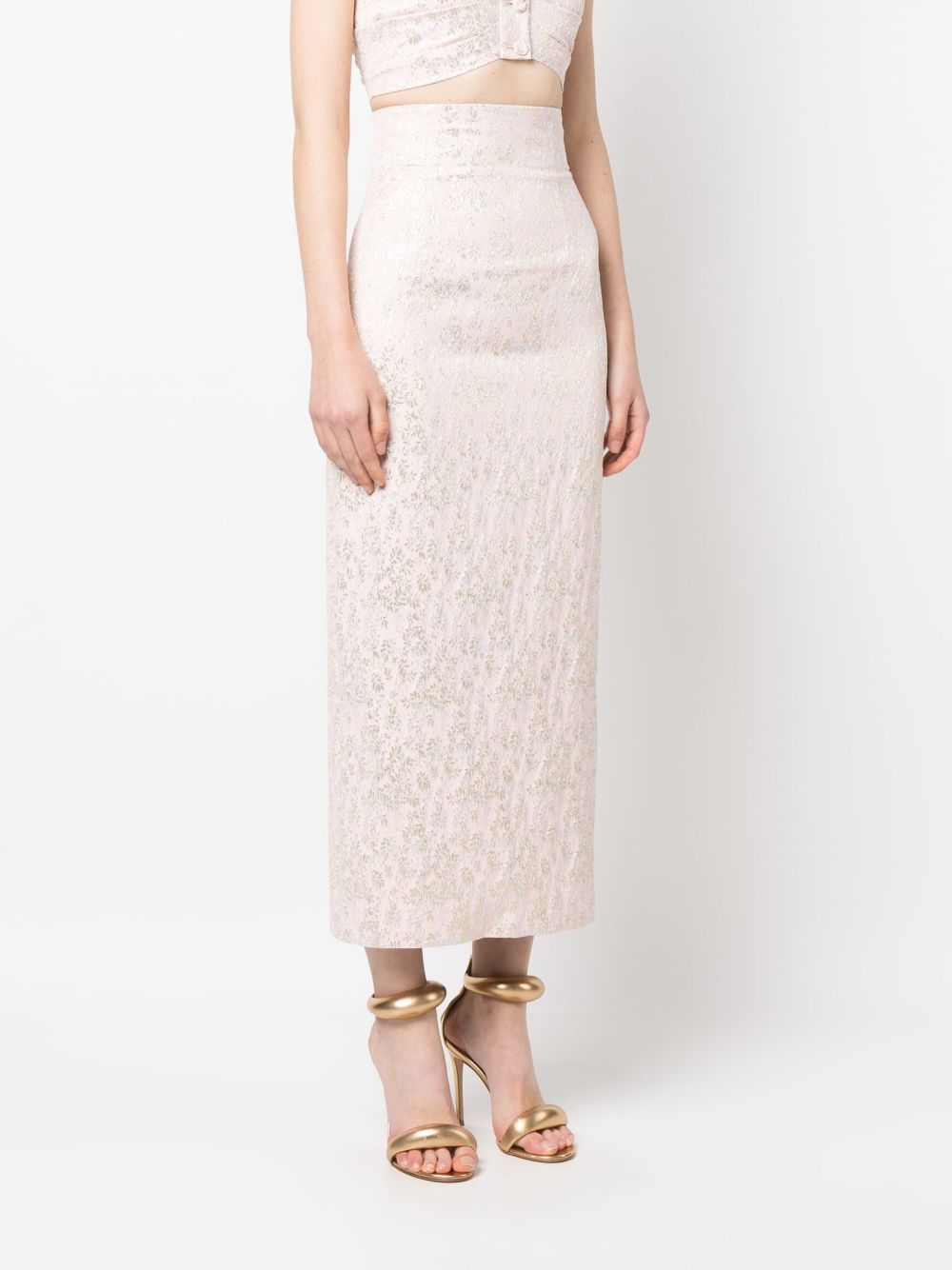Gonna midi rosa con ricamo satin A0115 2127 1226 PHILOSOPHY DONNA 