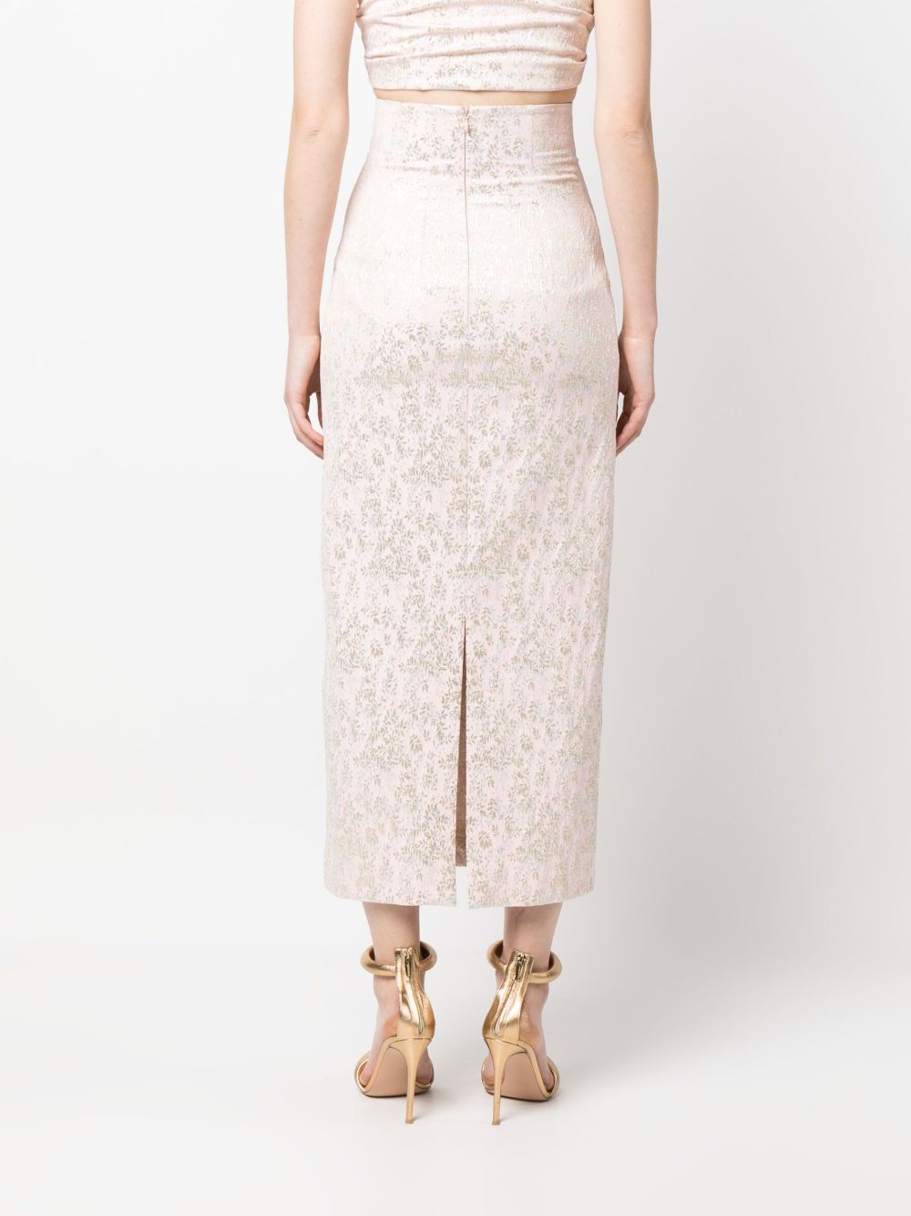 Gonna midi rosa con ricamo satin A0115 2127 1226 PHILOSOPHY DONNA 