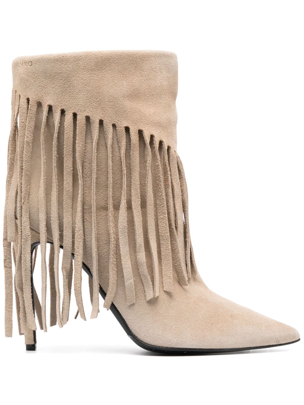 Stivaletto con frange 120mm beige 100573A0N8 BEIGE PINKO 