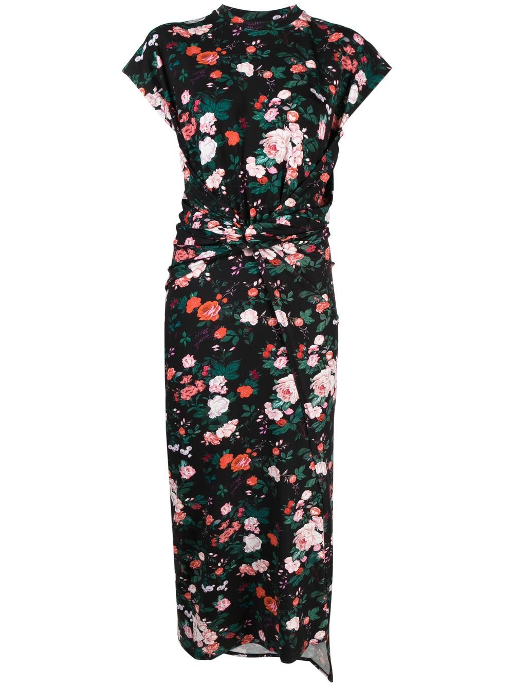 Abito midi con nodo e fantasia floreale 23PJRO354VI0322 V986 RABANNE 