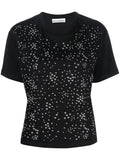 Black T-shirt with round studs