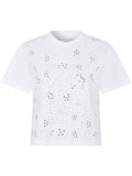 White T-shirt with round studs