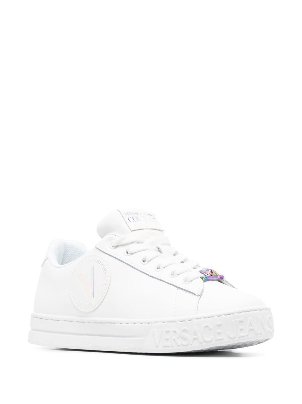 Sneakers bianca logo V ricamato 74VA3SK3 ZP235 BIANCO VERSACE JEANS 