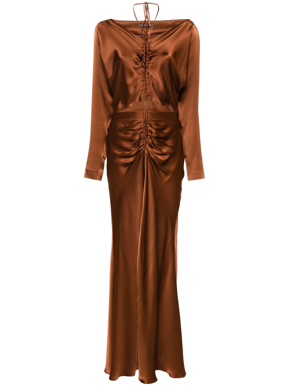Abito marrone cut-out A04140119 0089 ALBERTA FERRETTI 