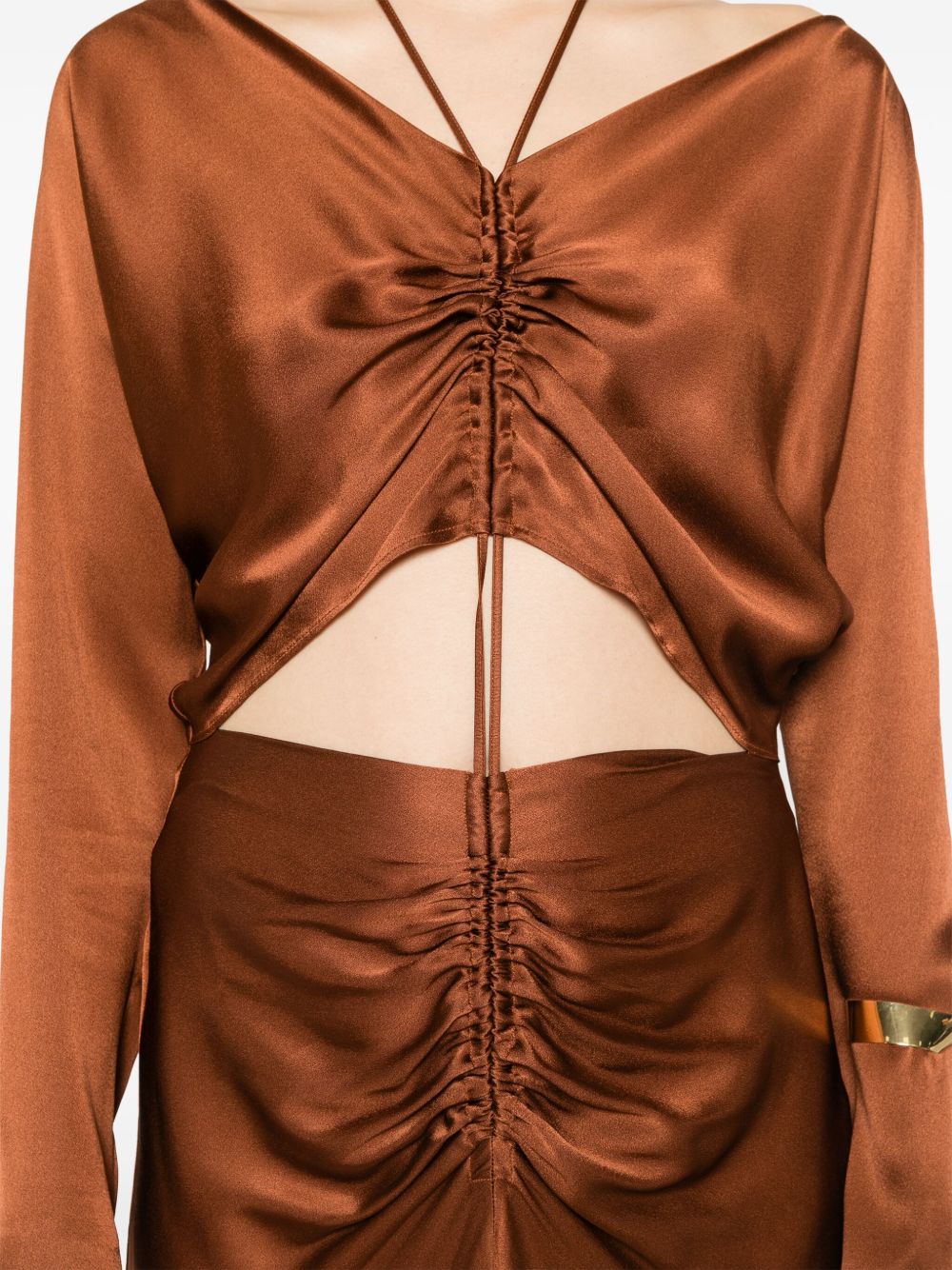 Abito marrone cut-out A04140119 0089 ALBERTA FERRETTI 