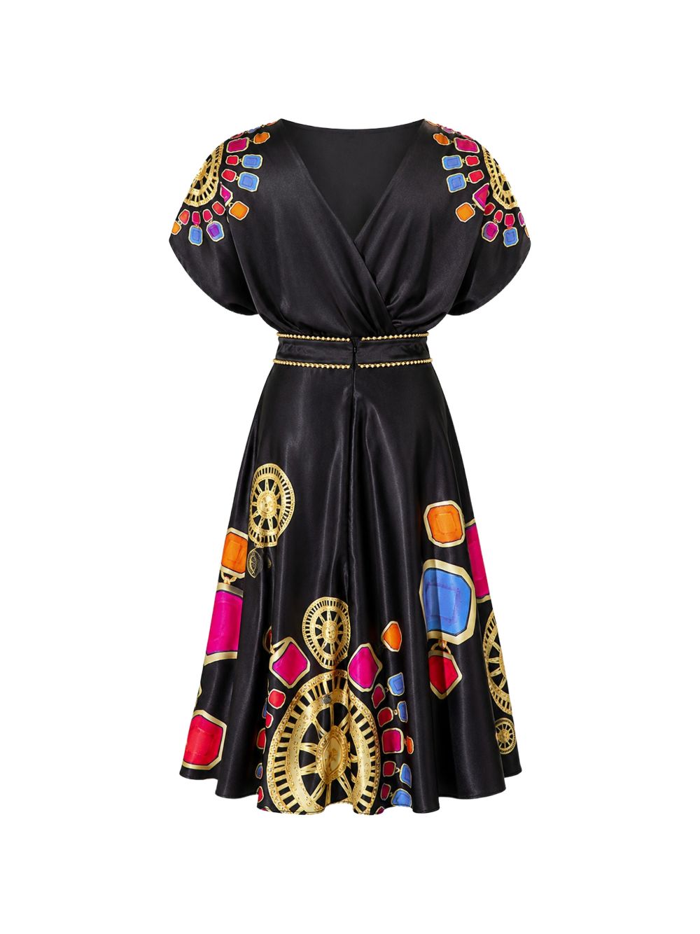 Blusa nera con fantasia <BR/> A4270T PRINT ALLURE 