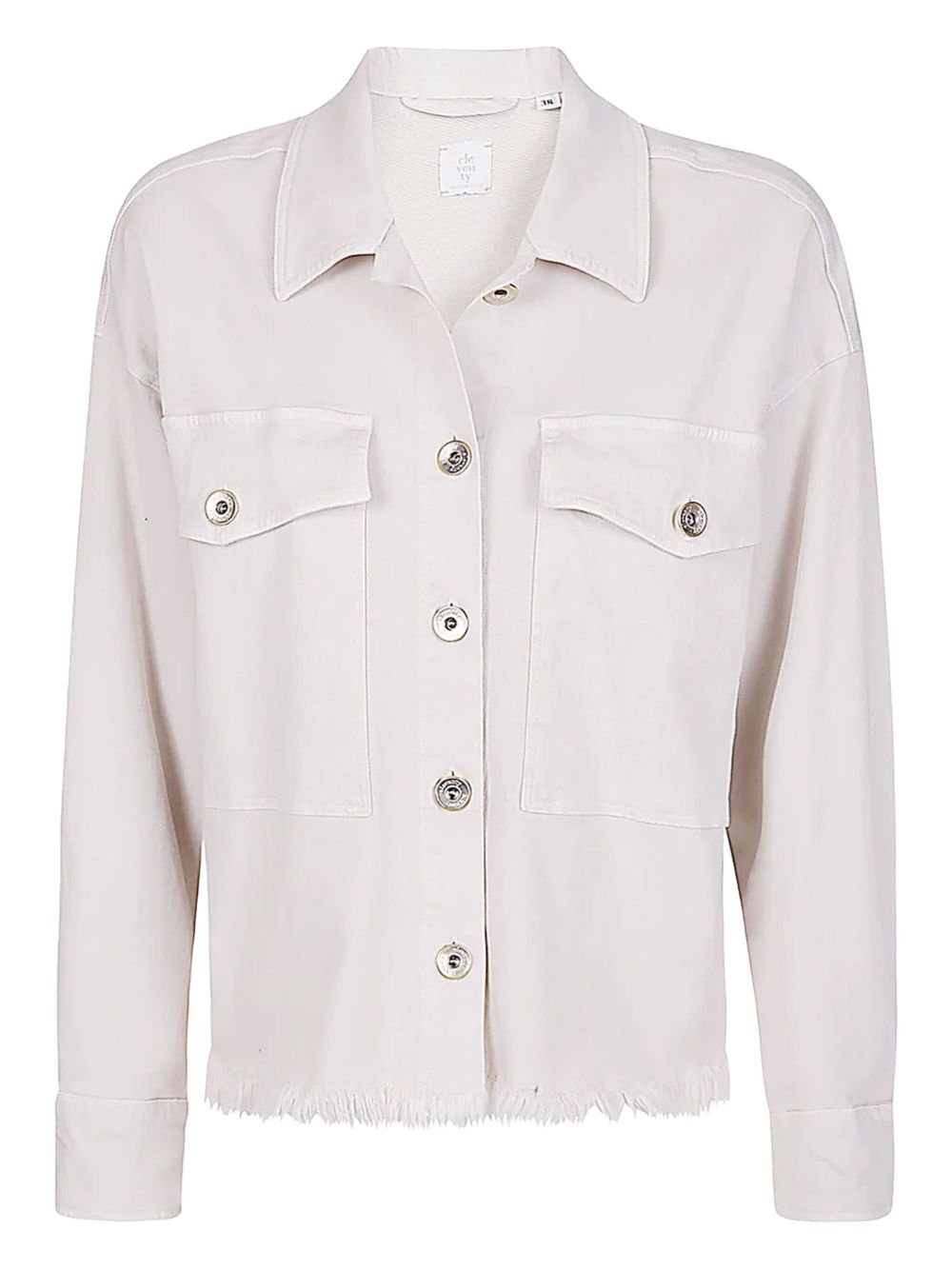 CAMICIA OVER FRANGIATA DOPPIO TASCONE SABBIA I80CAMI11TET0I024 02 ELEVENTY 