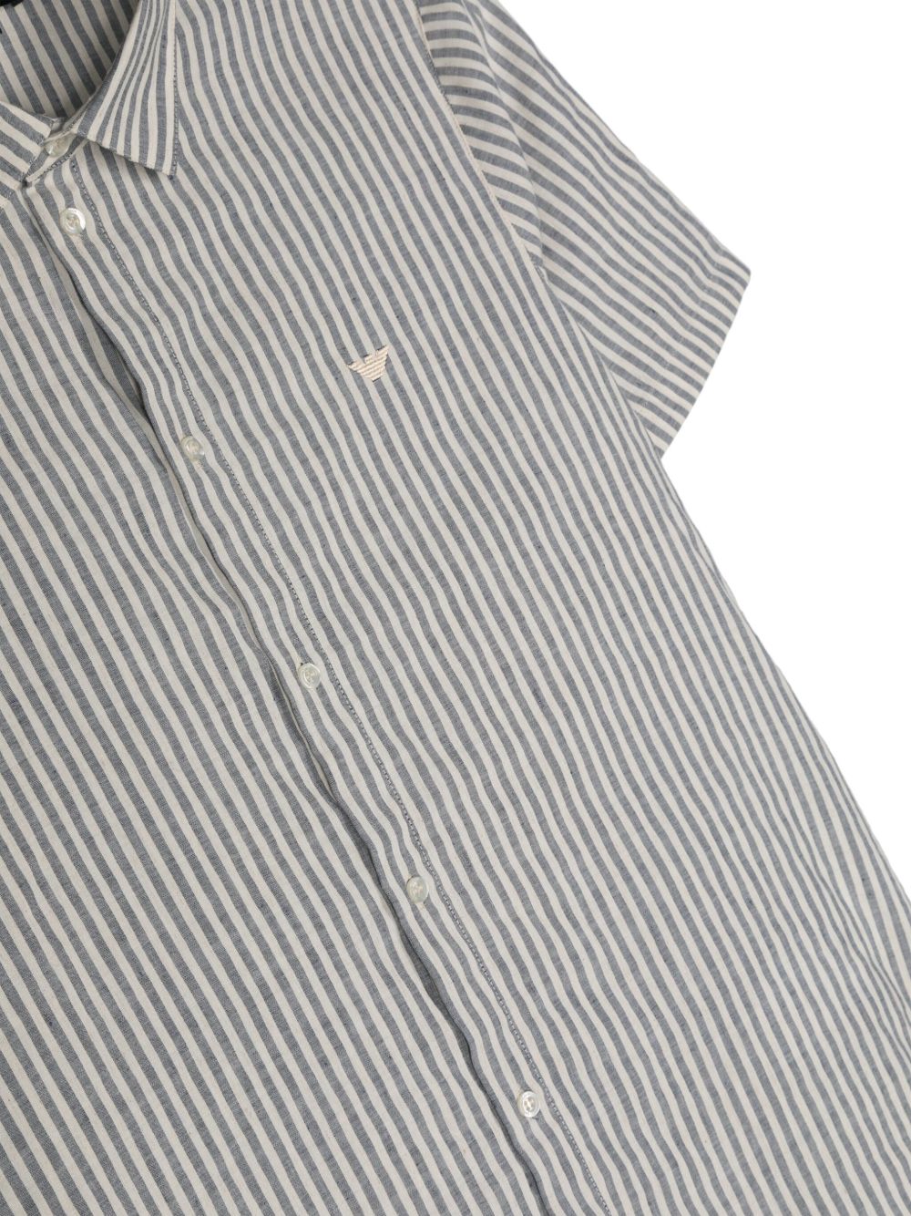 Camicia a righe bianco/ blu misto lino 3D4CJF4N8KZ F147 EMPORIO ARMANI KIDS 