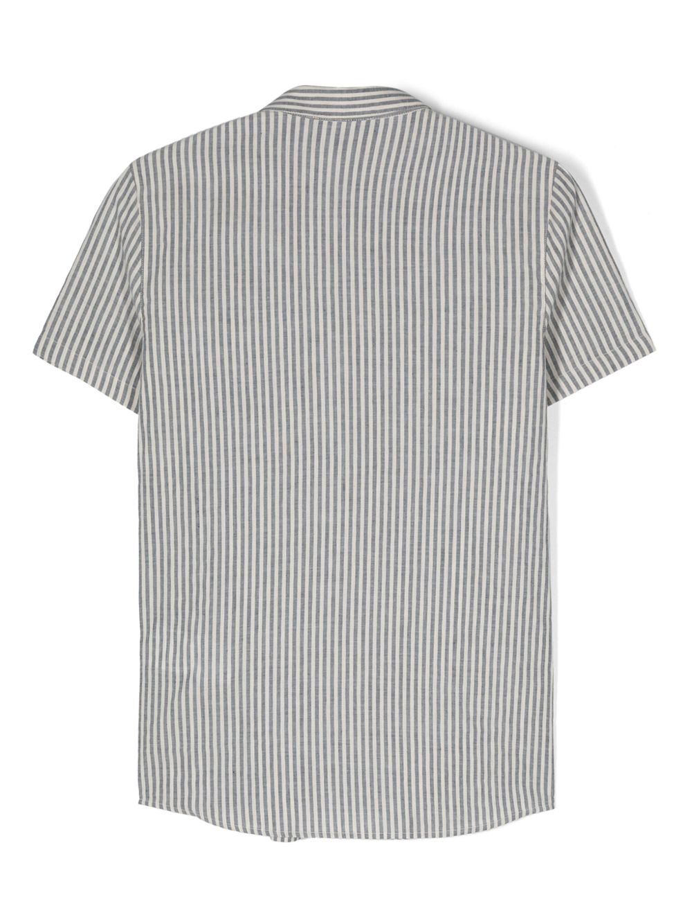 Camicia a righe bianco/ blu misto lino 3D4CJF4N8KZ F147 EMPORIO ARMANI KIDS 