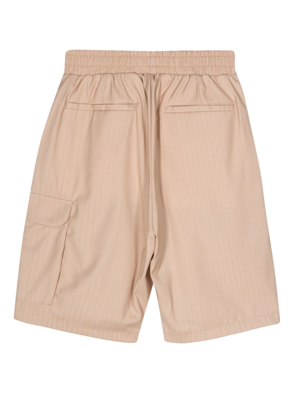 Bermuda cargo  beige a righe misto lana <BR/> PSS2401 BG FAMILY FIRST MILANO 