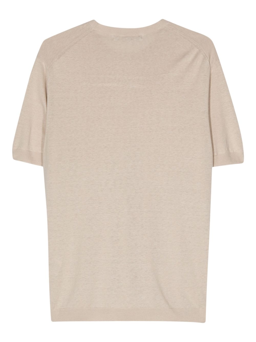 T-shirt in maglia  beige seta/lino L1MSS246670 A028 LOW BRAND 