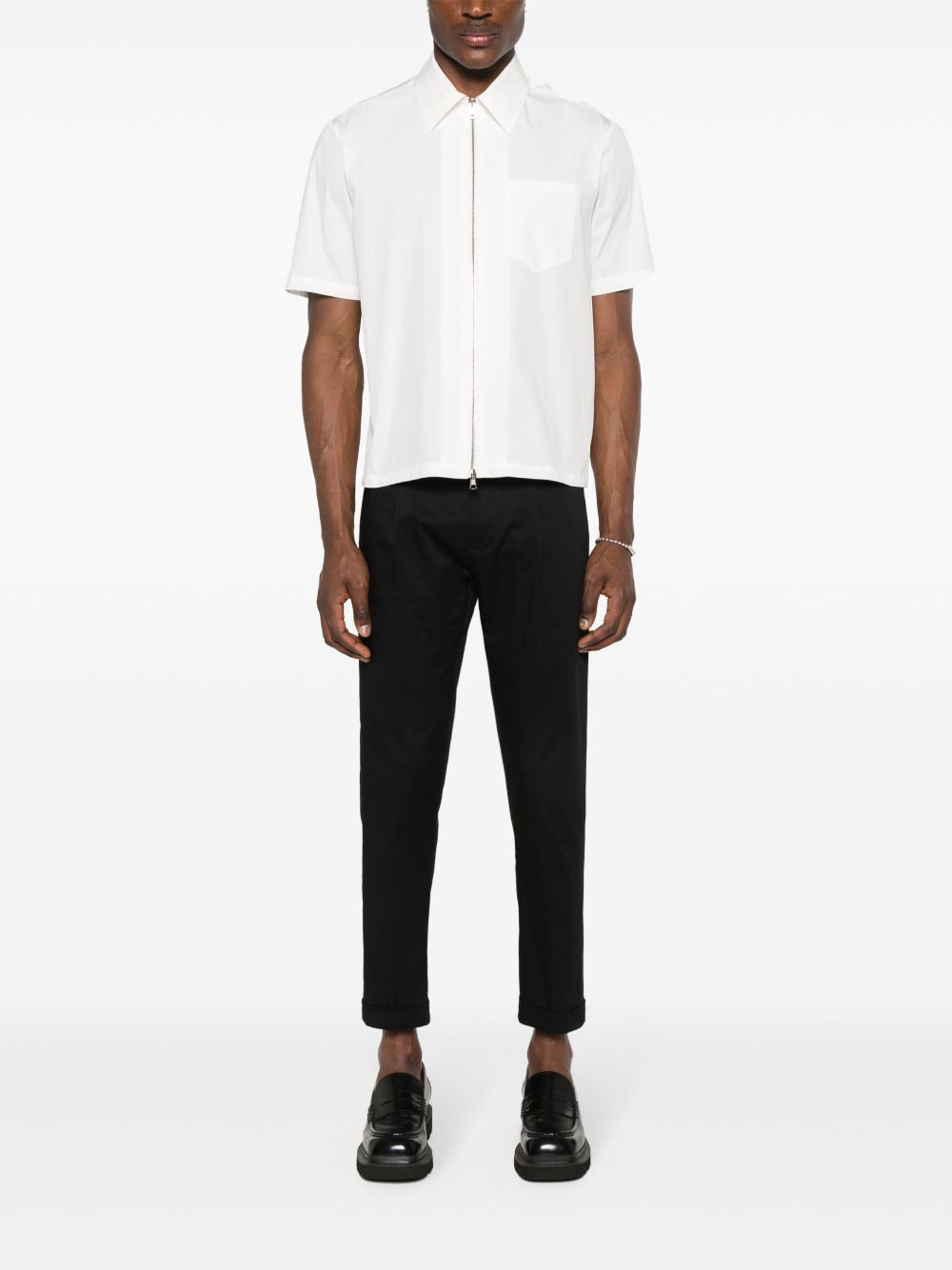 Pantalone oyster nero con piega L1PSS246731 D001 LOW BRAND 