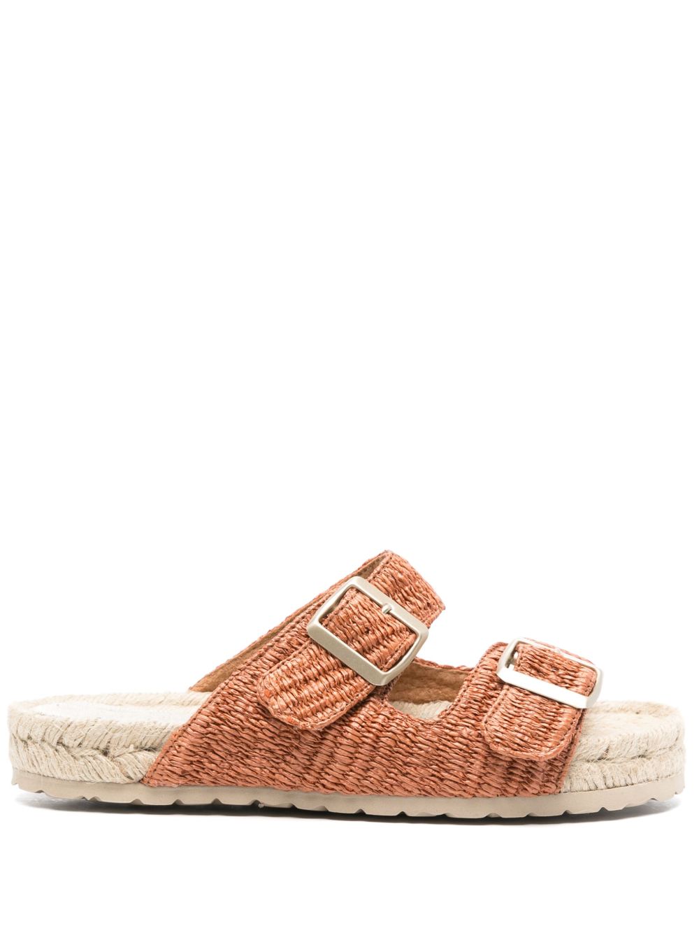 Sandalo nordico con fasce in rafia arancione G09R0 ORANGERUST MANEBI 