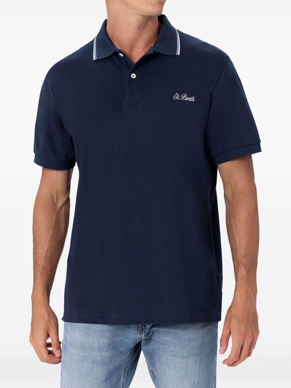 Polo bianca logo ricamo BEVH001 09928F MC2 SAINT BARTH 