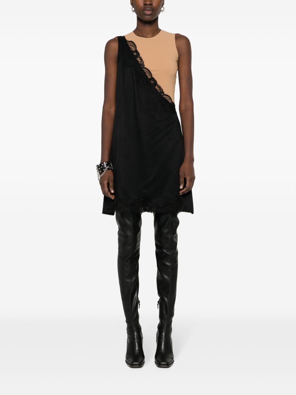 Abito nero/beige dettagli in pizzo S62DD0027MTN005 961 MM6 MAISON MARGIELA 