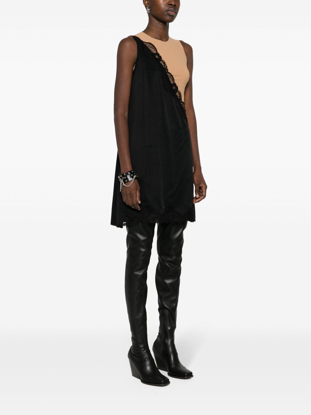 Abito nero/beige dettagli in pizzo S62DD0027MTN005 961 MM6 MAISON MARGIELA 