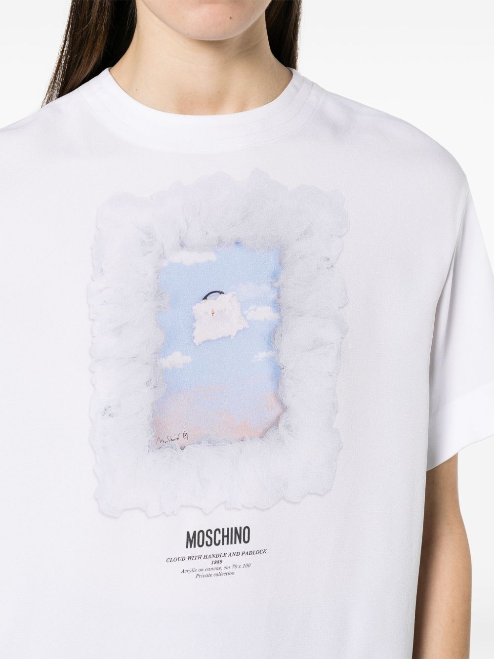 T-shirt bianca con stampa A02160433 1001 MOSCHINO 