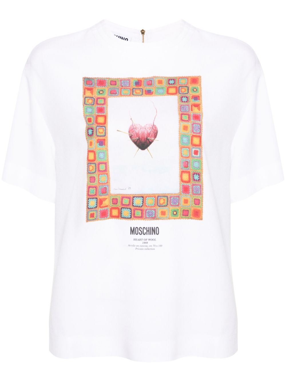 T-shirt bianca con stampa A02170433 1001 MOSCHINO 