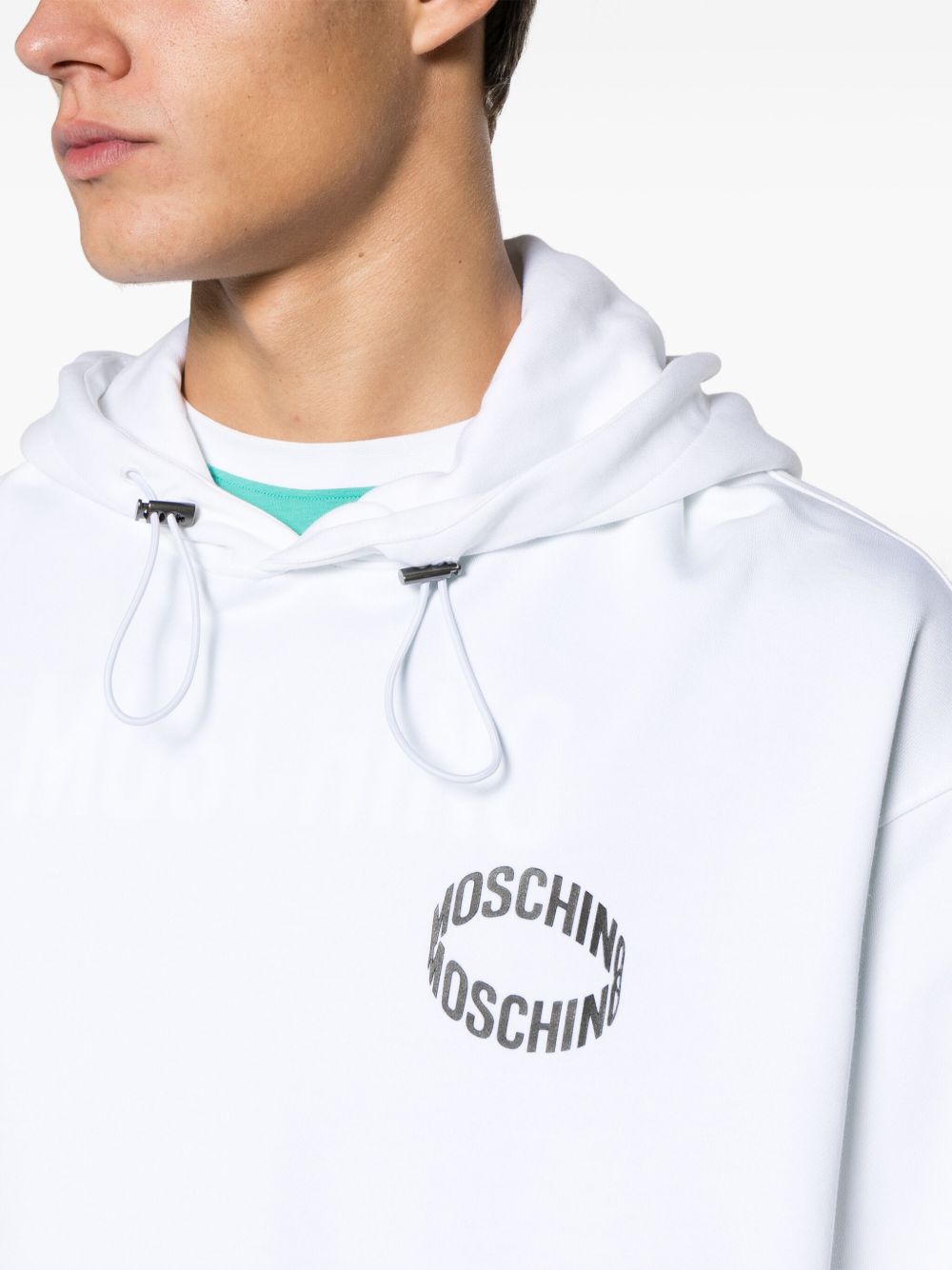 Felpa bianca logo loop<BR/> A17232028 1001 MOSCHINO 