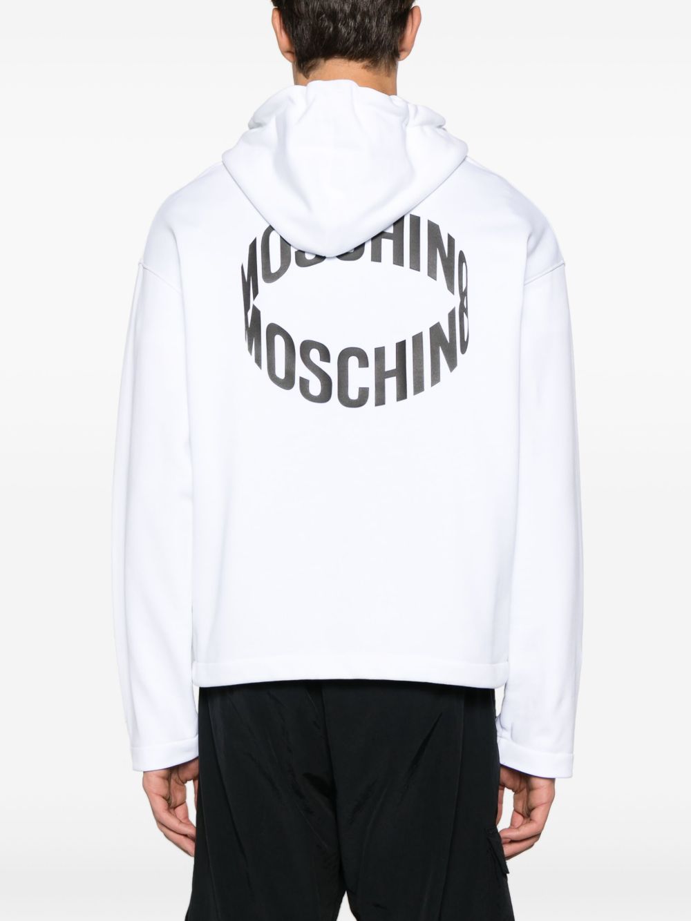 Felpa bianca logo loop<BR/> A17232028 1001 MOSCHINO 